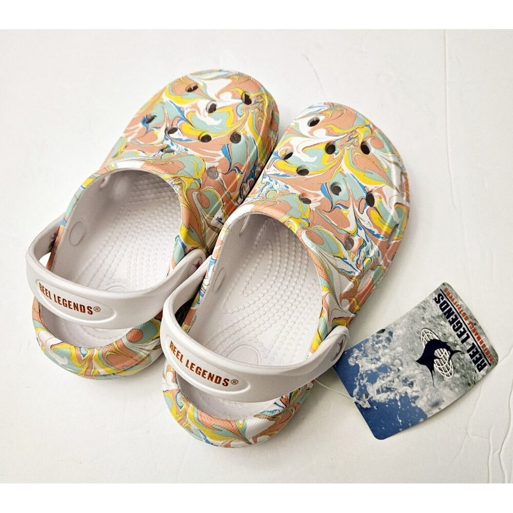 Kid's Reel Legends Clog Coconut Marble Toddler Shoes Pastel Swirl Beach Pool